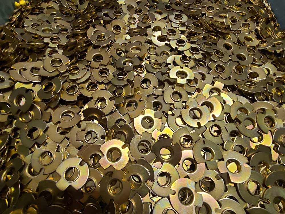 pile of metal stamped part